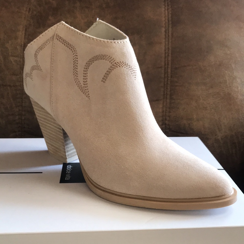 New DOLCE VITA  Suzan GENUIN SUEDE  ankle boots booties in Dune 266 382J - Picture 13 of 17